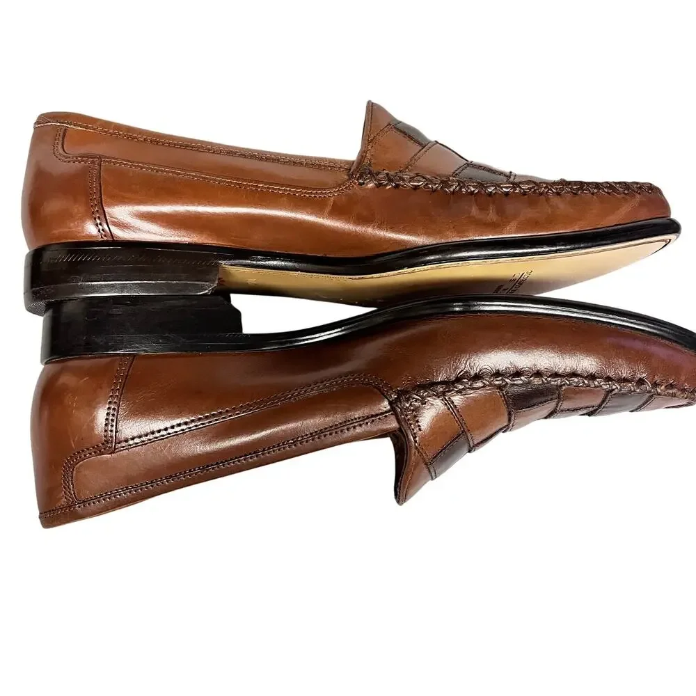 Giorgio Brutini Men's Brown Patchwork Leather Slip-On Dress Loafers 10D